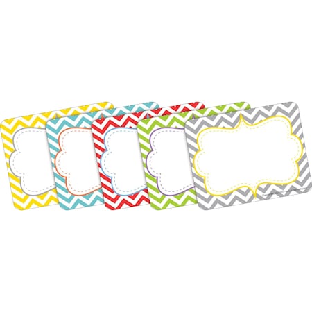 Barker Creek Beautiful Chevron Name Tags/Self-Adhesive Labels, Multi-Design Set, 45/Pack 1523